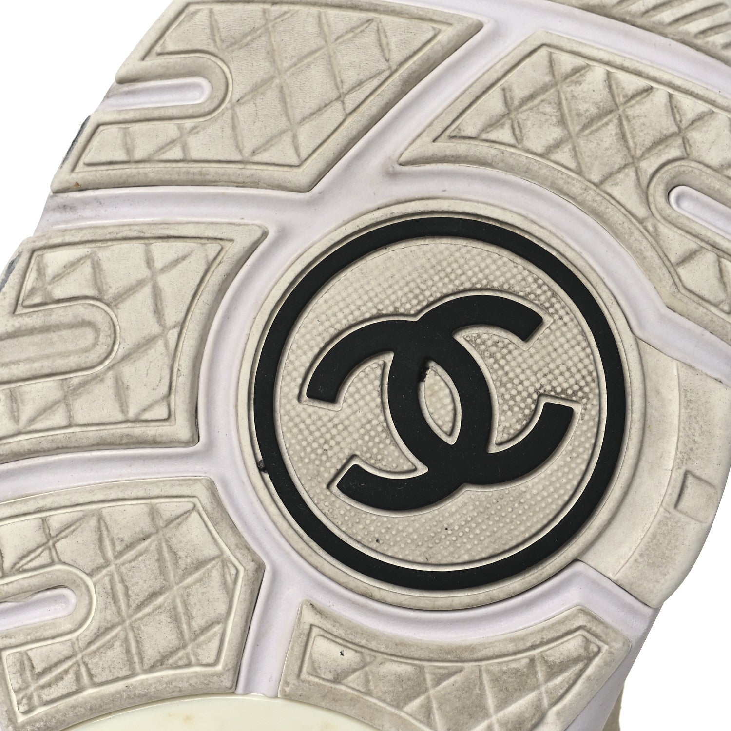 Chanel Suede Calfskin Fabric CC Sneakers 39.5 White 8 of 13
