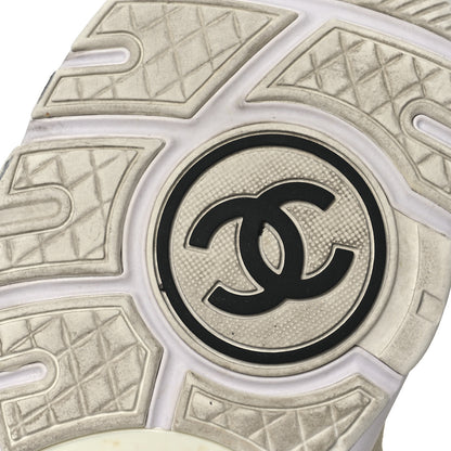 Chanel Suede Calfskin Fabric CC Sneakers 39.5 White 8 of 13