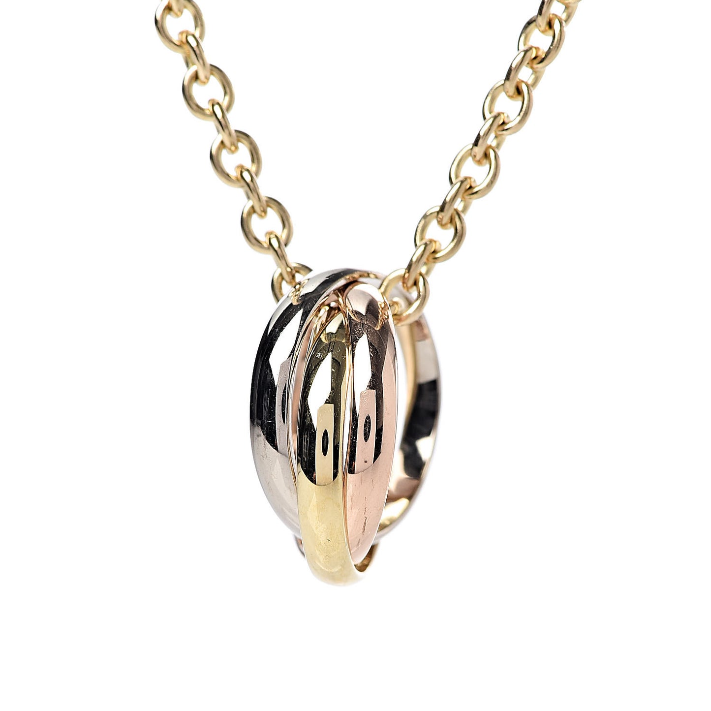 18K Pink Yellow White Gold Baby Trinity Pendant Necklace