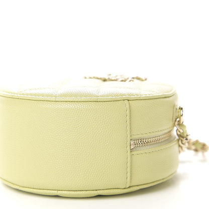 Chanel Caviar Quilted French New Wave Round Clutch With Chain Light Green 9 of 11