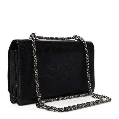 Valentino Garavani Grained Calfskin Rockstud Rolling Studs Va Va Voom Clutch on Chain Black 4 of 10