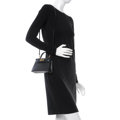 Hermes Epsom Mini Kelly Sellier 20 Black 2 of 34