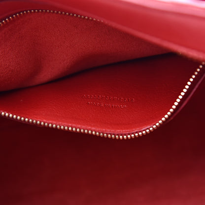 Saint Laurent Calfskin Matelasse Chevron Small Monogram Cabas Lipstick Red 7 of 14