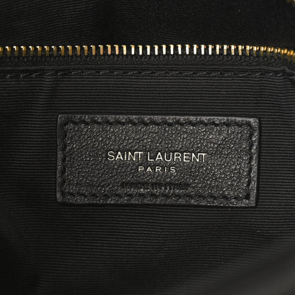 Saint Laurent Lambskin Quilted Tri-Metal Small Loulou Puffer Monogram Chain Satchel Black 6 of 12