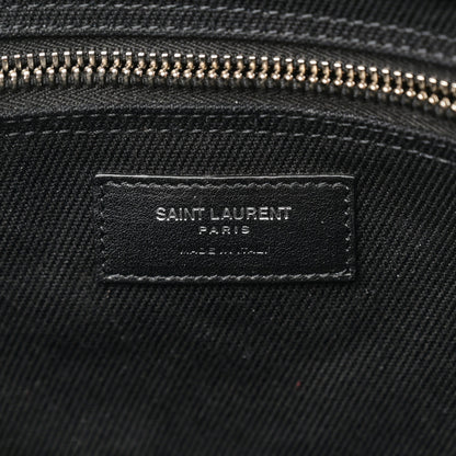 Saint Laurent Linen Calfskin Rive Gauche Tote Black 6 of 11