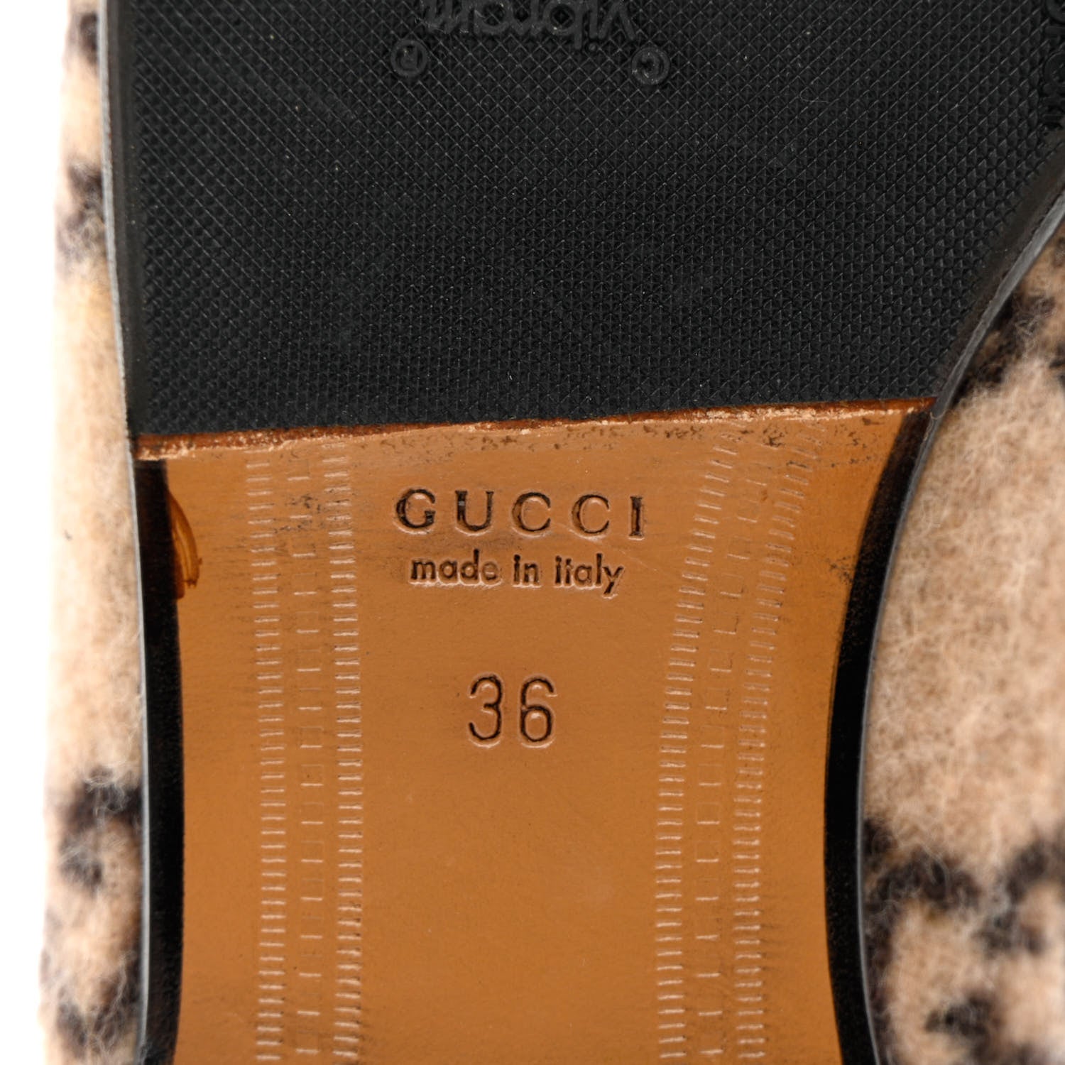 Gucci Covered Wool GG Monogram Womens Jordaan Loafers 36 Beige Ebony Black 9 of 15