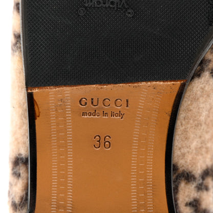 Gucci Covered Wool GG Monogram Womens Jordaan Loafers 36 Beige Ebony Black 9 of 15