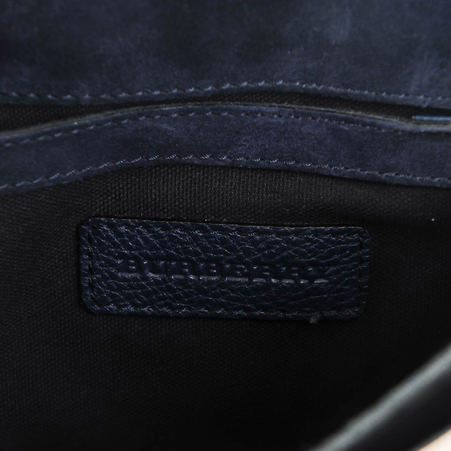 Pebbled Calfskin House Check Small Macken Crossbody Bag Ink Blue