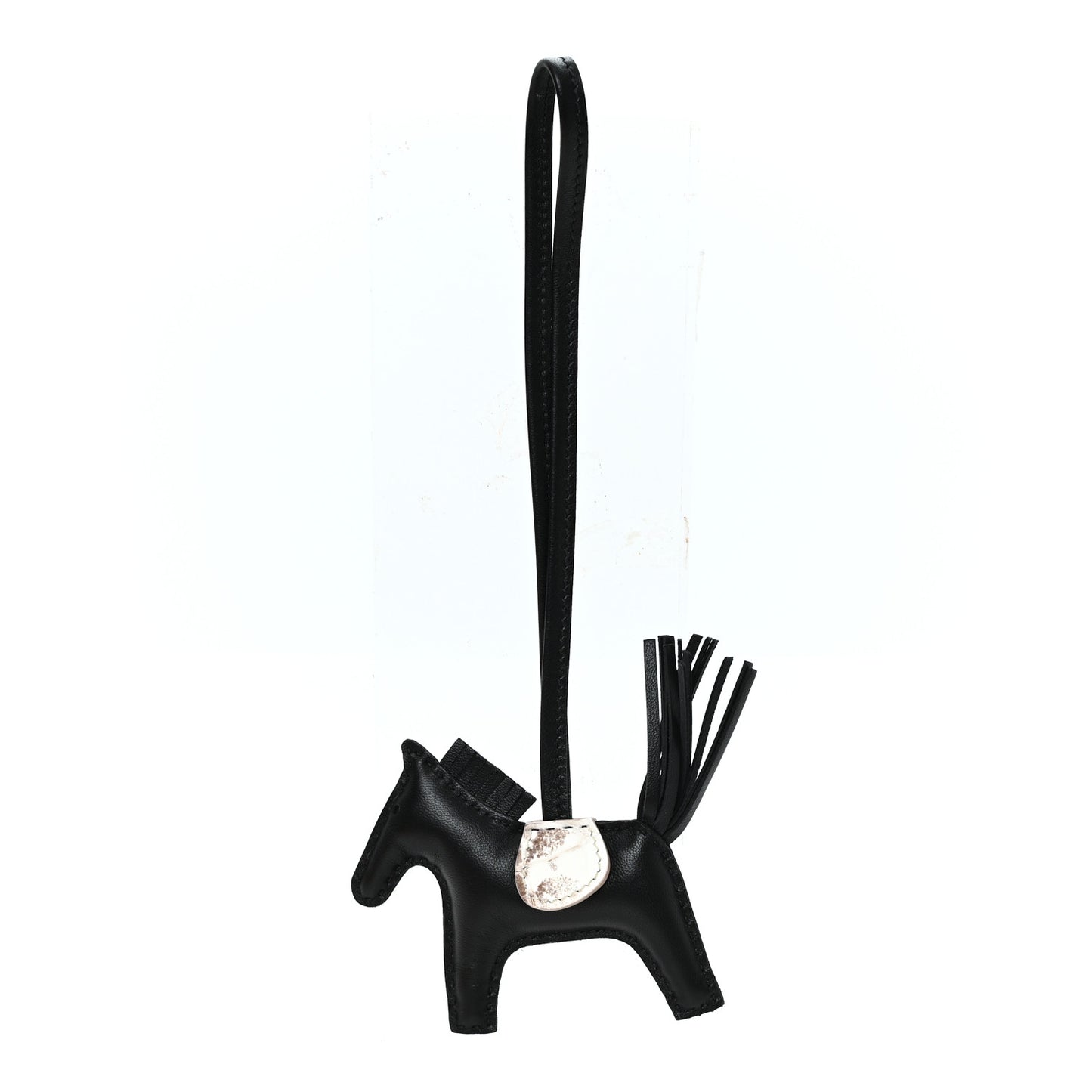 Milo Lambskin Matte Niloticus Crocodile Himalaya Touch Grigri Rodeo Horse Bag Charm PM Black White