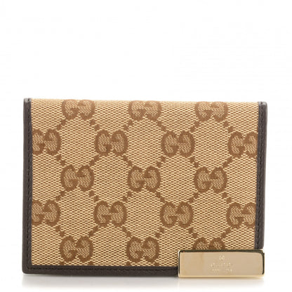 Gucci GG Monogram Train Pass Card Case Dark Brown 1 of 7