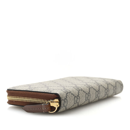 Gucci GG Supreme Monogram Cuoio Toscano Zip Around Wallet Beige Ebony Cuir 4 of 6