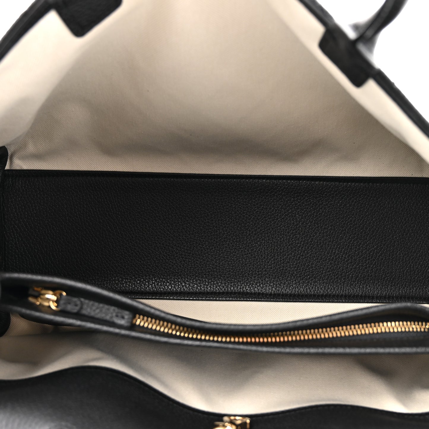 Grained Calfskin Stitched Urban Essentials Shopping Bag Black