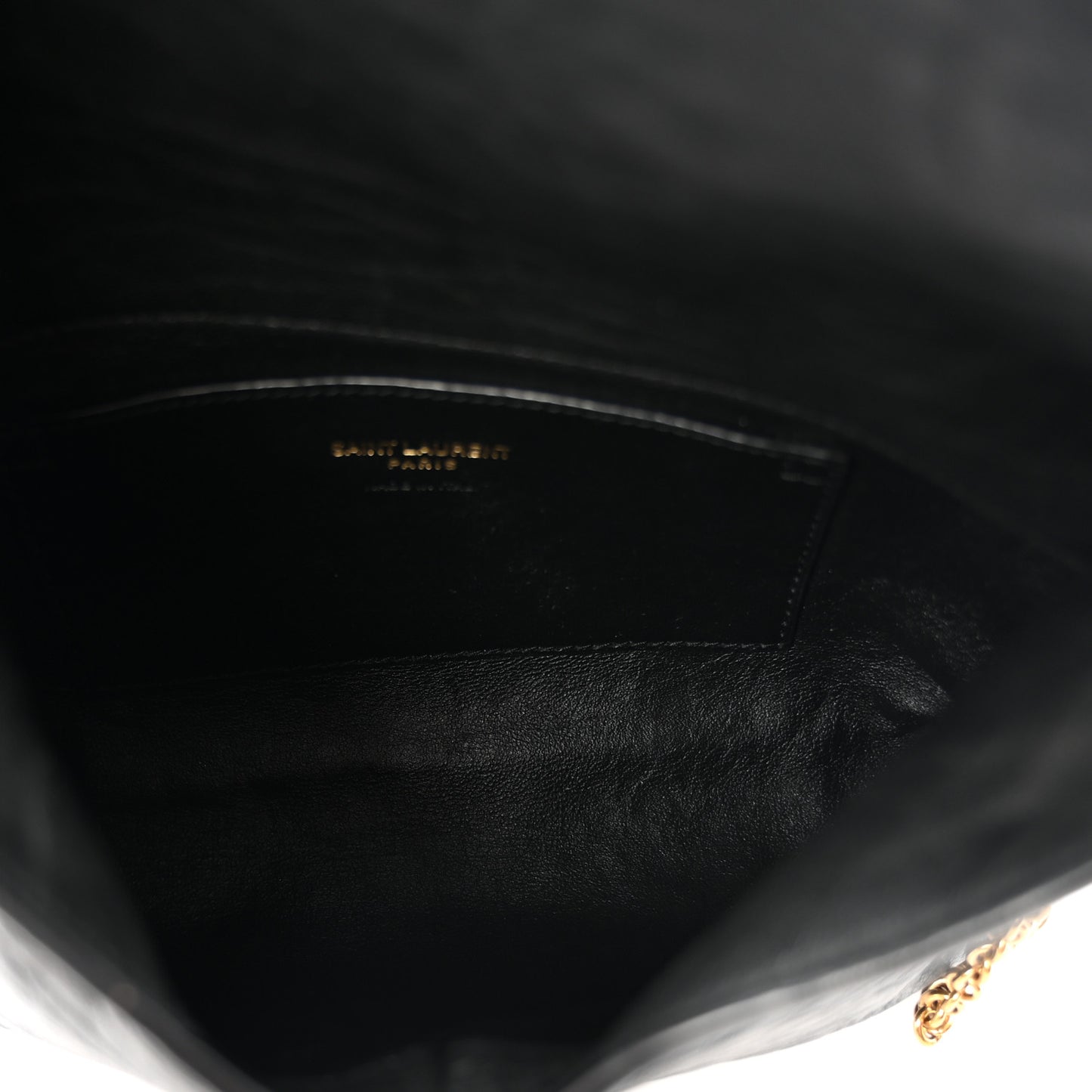 Supple Lambskin Small Cassandre Chain Pouch Black