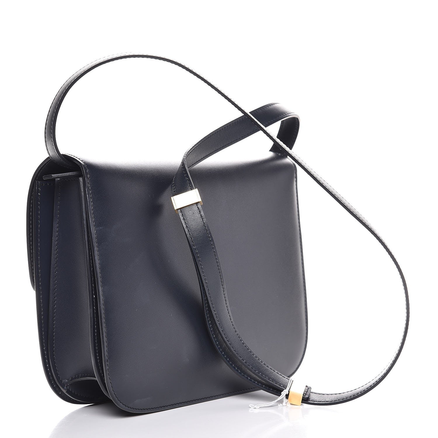 Celine Box Calfskin Medium Classic Box Flap Bag Navy Tan 2 of 12