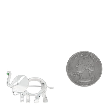 Tiffany Sterling Silver Tsavorite Save the Wild Elephant Brooch 2 of 5