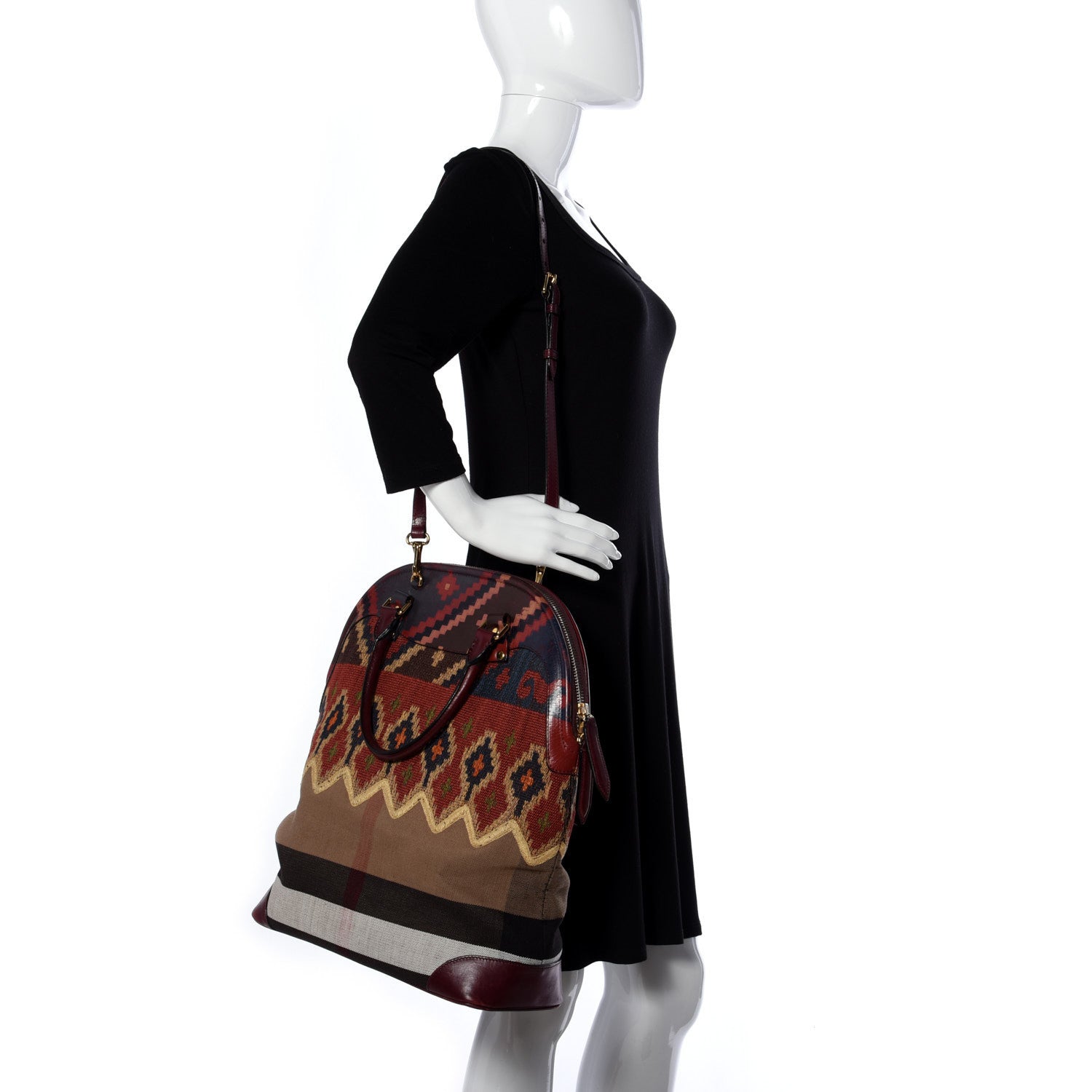 Burberry Prorsum Handpainted Tapestry Bloomsbury Burgundy 2 of 8