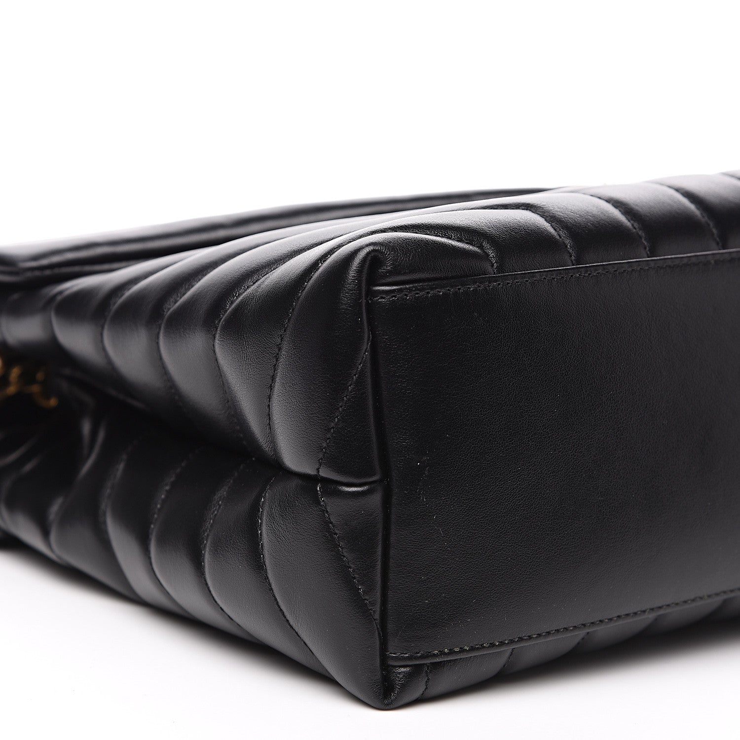Saint Laurent Calfskin Y Quilted Monogram Medium Loulou Chain Satchel Black 9 of 10