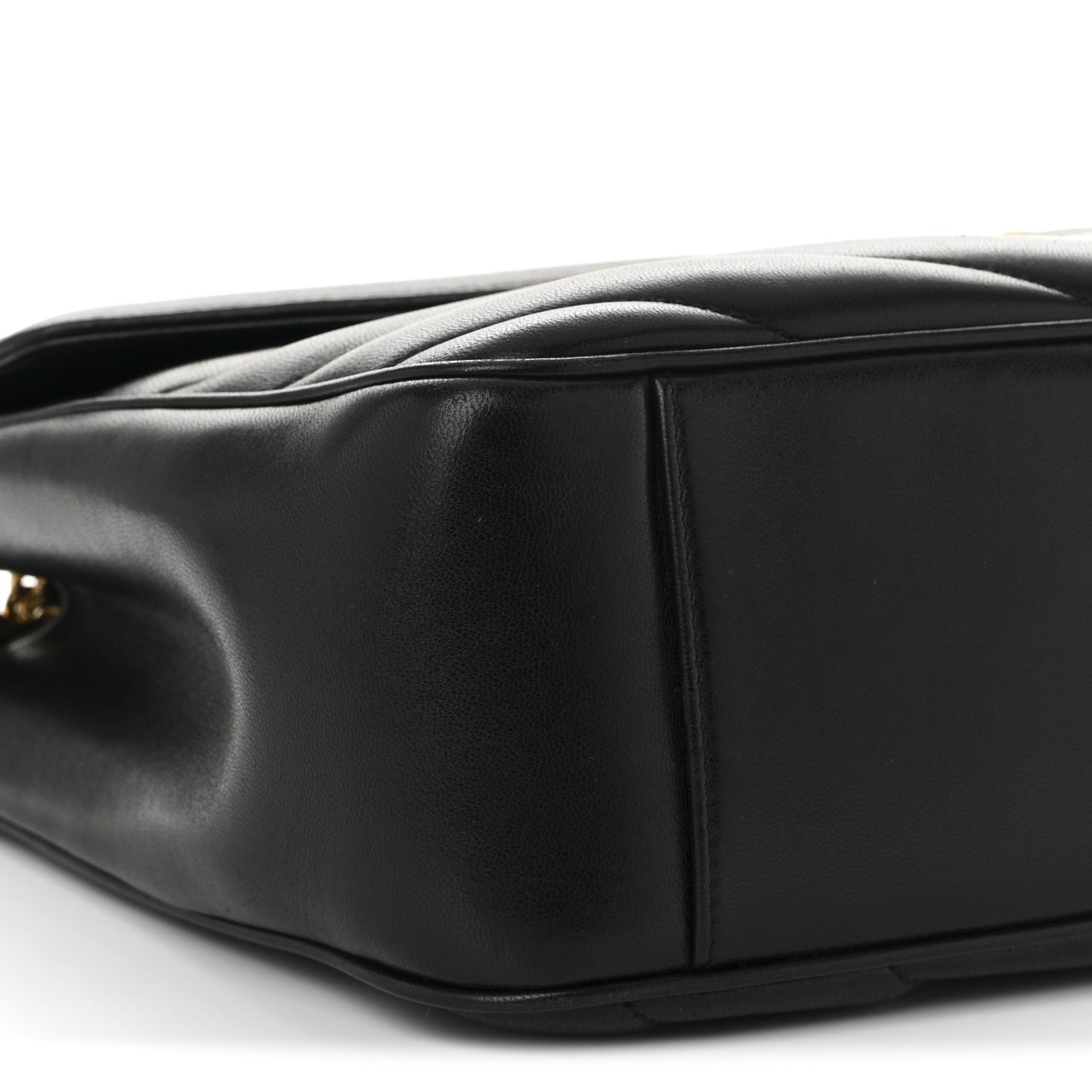 Lambskin Chevron Quilted Large Loulou Black