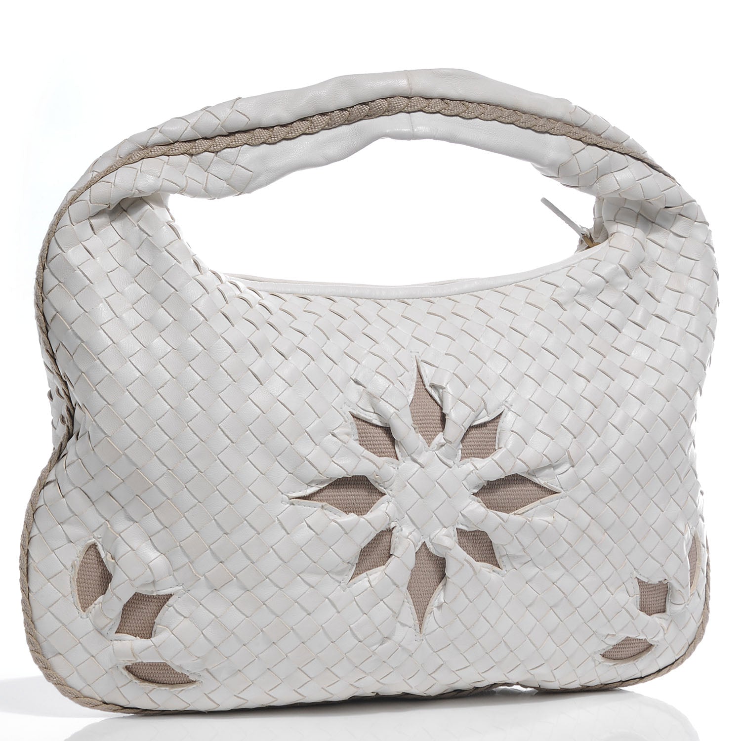 Bottega Veneta Nappa Intrecciato Flower Medium Veneta Hobo White 3 of 11