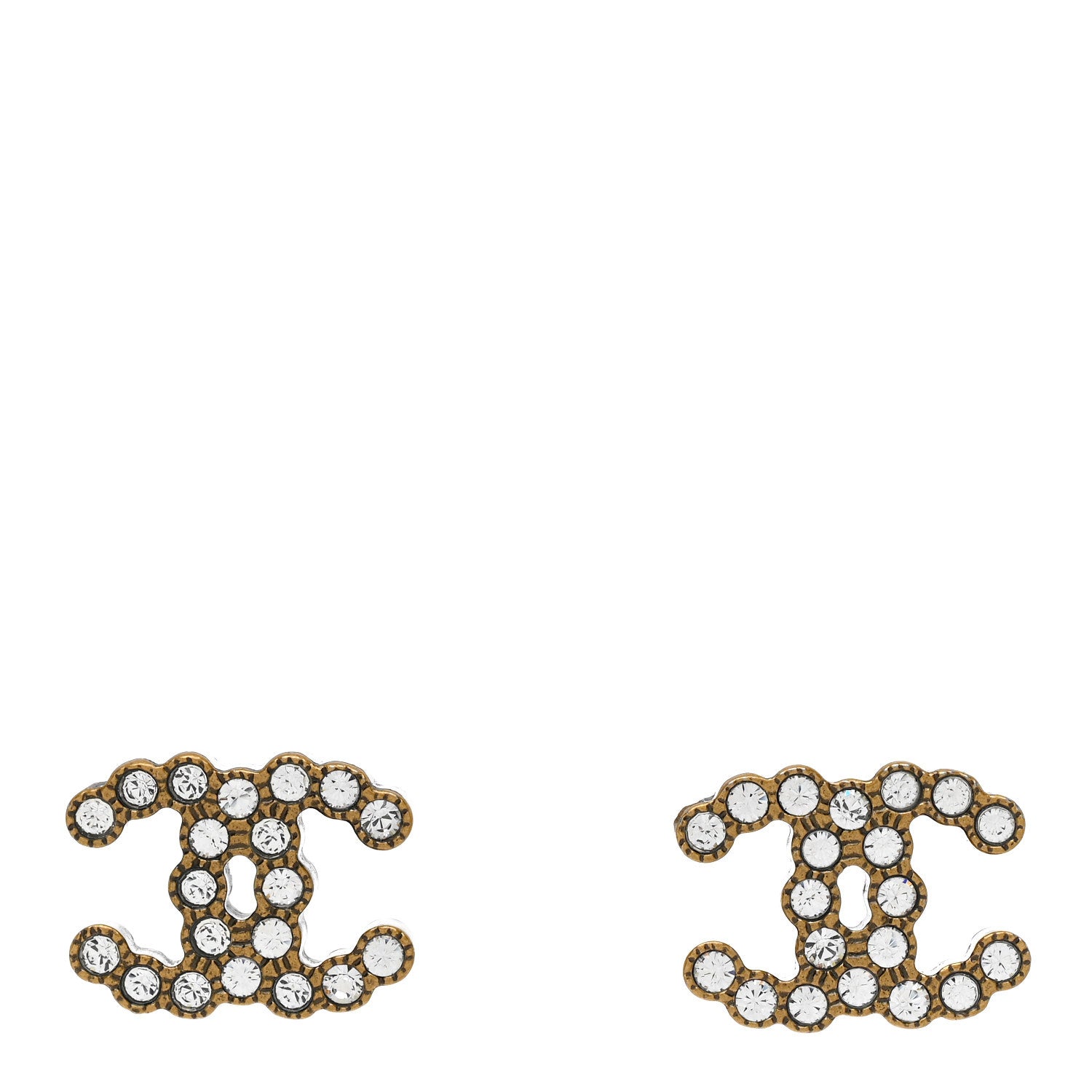 Chanel Crystal City Of Lights CC Earrings Gold 1 of 4