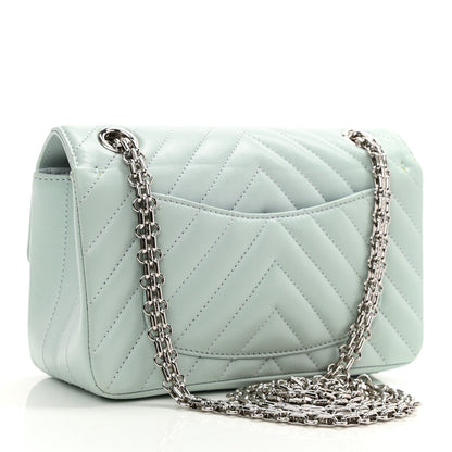 Chanel Aged Calfskin Chevron Quilted 2.55 Reissue Mini Flap Light Blue 3 of 10