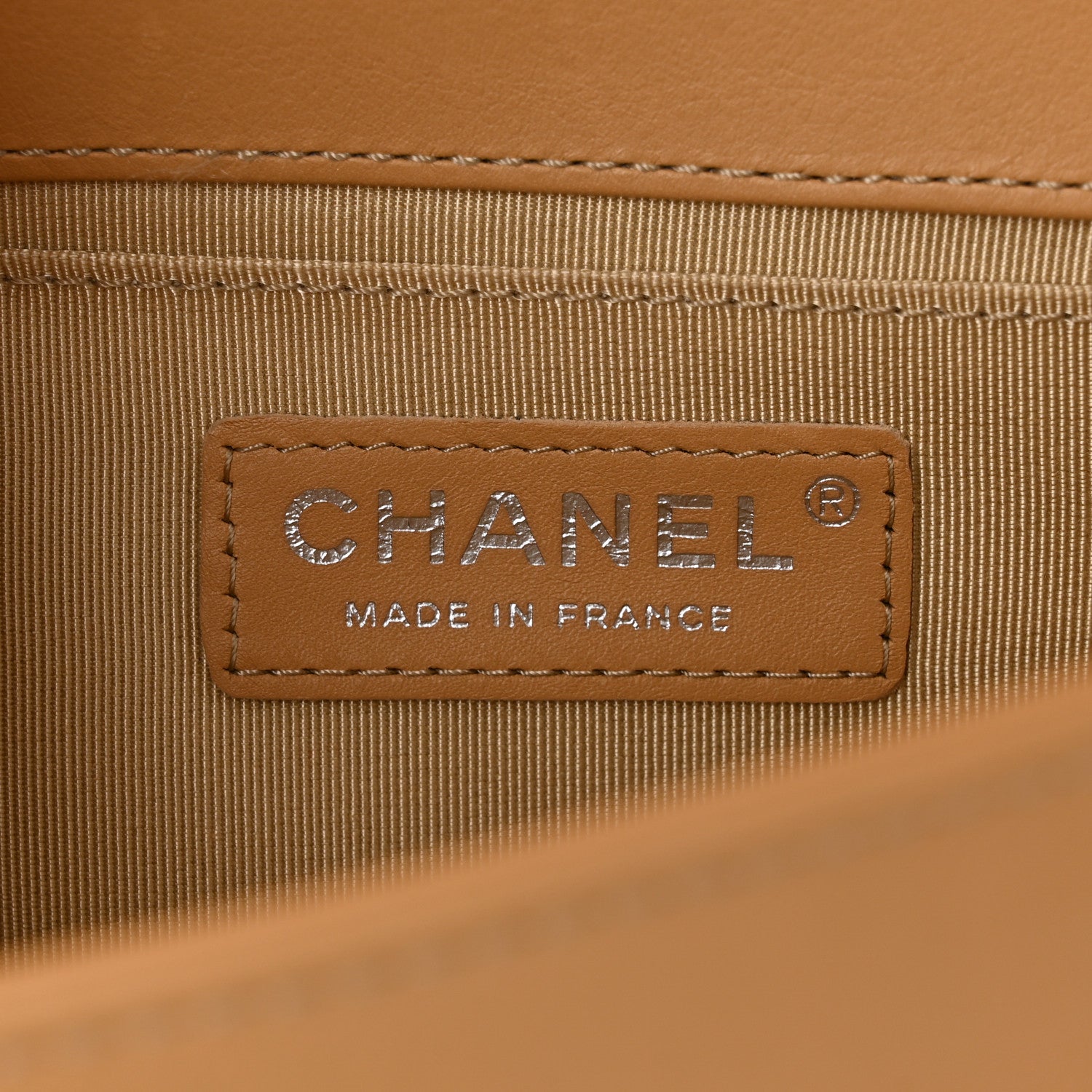 Chanel Calfskin Chevron Quilted Medium Boy Flap Beige 6 of 11