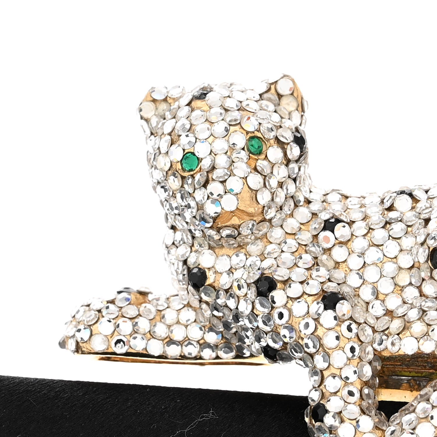 Judith Leiber Satin Crystal Panther Clutch Black 12 of 14