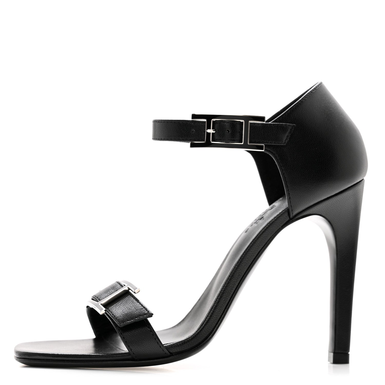 Hermes Chevre Judy 105 Sandals 37 Black 1 of 9