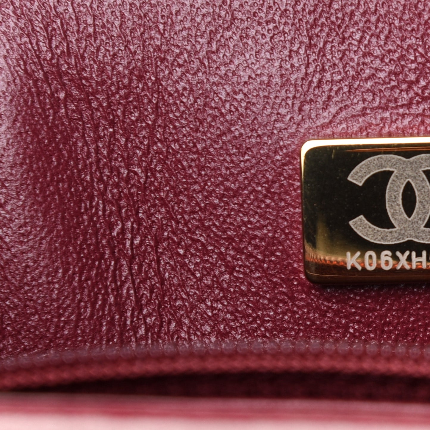 Lambskin Quilted Mini Rectangular Flap Burgundy