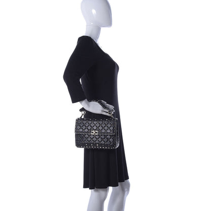 Valentino Garavani Lambskin Medium Rockstud Spike Shoulder Bag Black 2 of 11