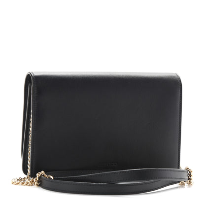 Jimmy Choo Calfskin Palace Wallet On Chain Black 3 of 8