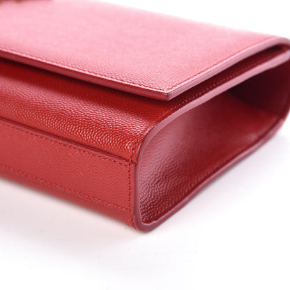 Saint Laurent Grain De Poudre Classic Monogram Cassandre Clutch New Red 6 of 10