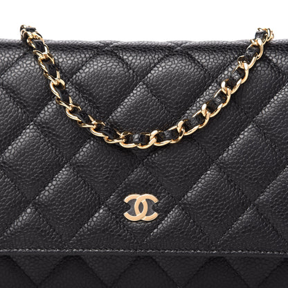 Chanel Caviar Quilted Wallet On Chain WOC Black 10 of 11