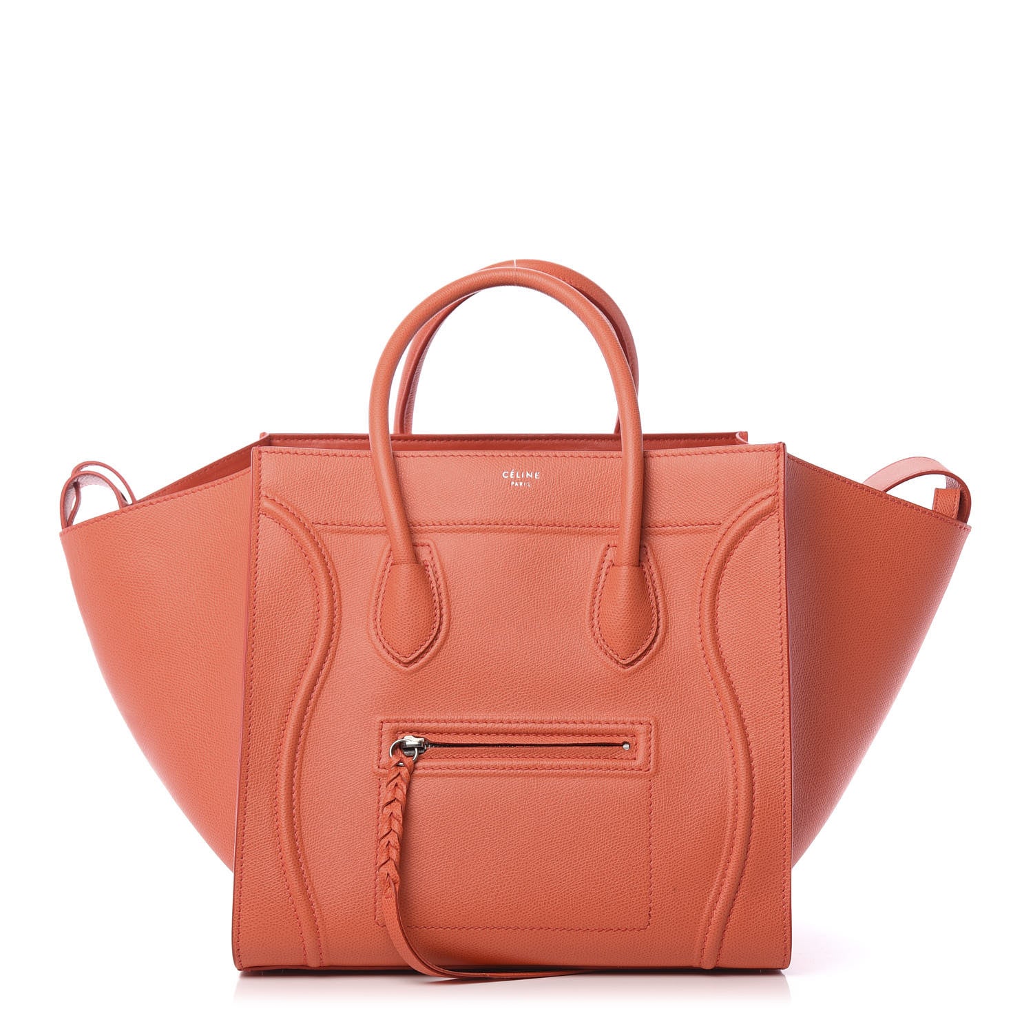 Celine Grained Calfskin Medium Phantom Luggage Coral 1 of 10