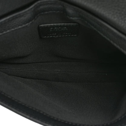 Christian Dior Grained Calfskin Saddle Messenger Bag Black 5 of 10
