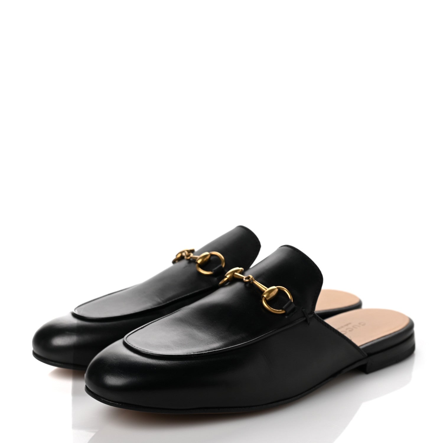 Gucci Calfskin Womens Princetown Slippers 37.5 Black 3 of 9