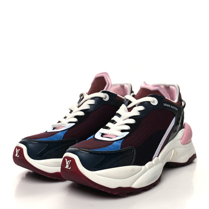 Louis Vuitton Mix Materials Suede Calfskin Run 55 Sneakers 37 Burgundy 3 of 8