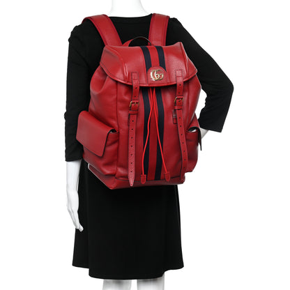 Gucci Grained Calfskin Medium Ophidia Double Buckle Backpack Red 2 of 10