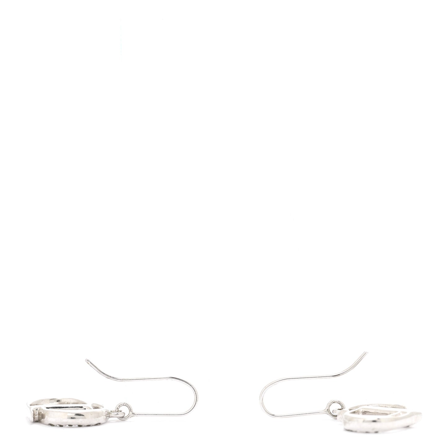Crystal CD Drop Earrings Silver