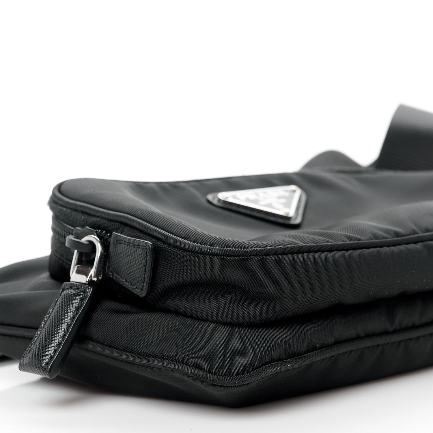 Prada Tessuto Nylon Saffiano Belt Bag Black 11 of 12