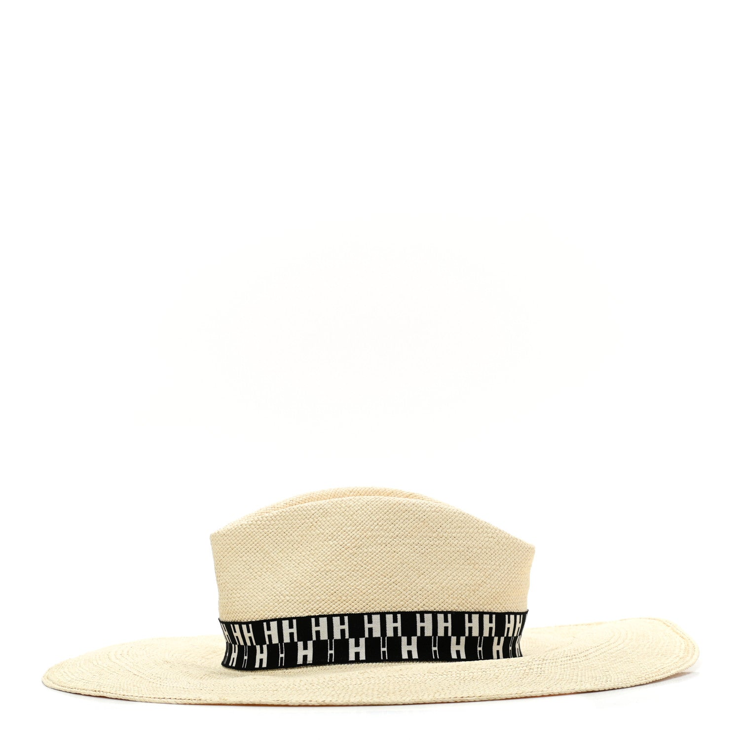 Hermes Straw Arizona Panama Brisa Hat 57 Naturel Ecru Black 4 of 9