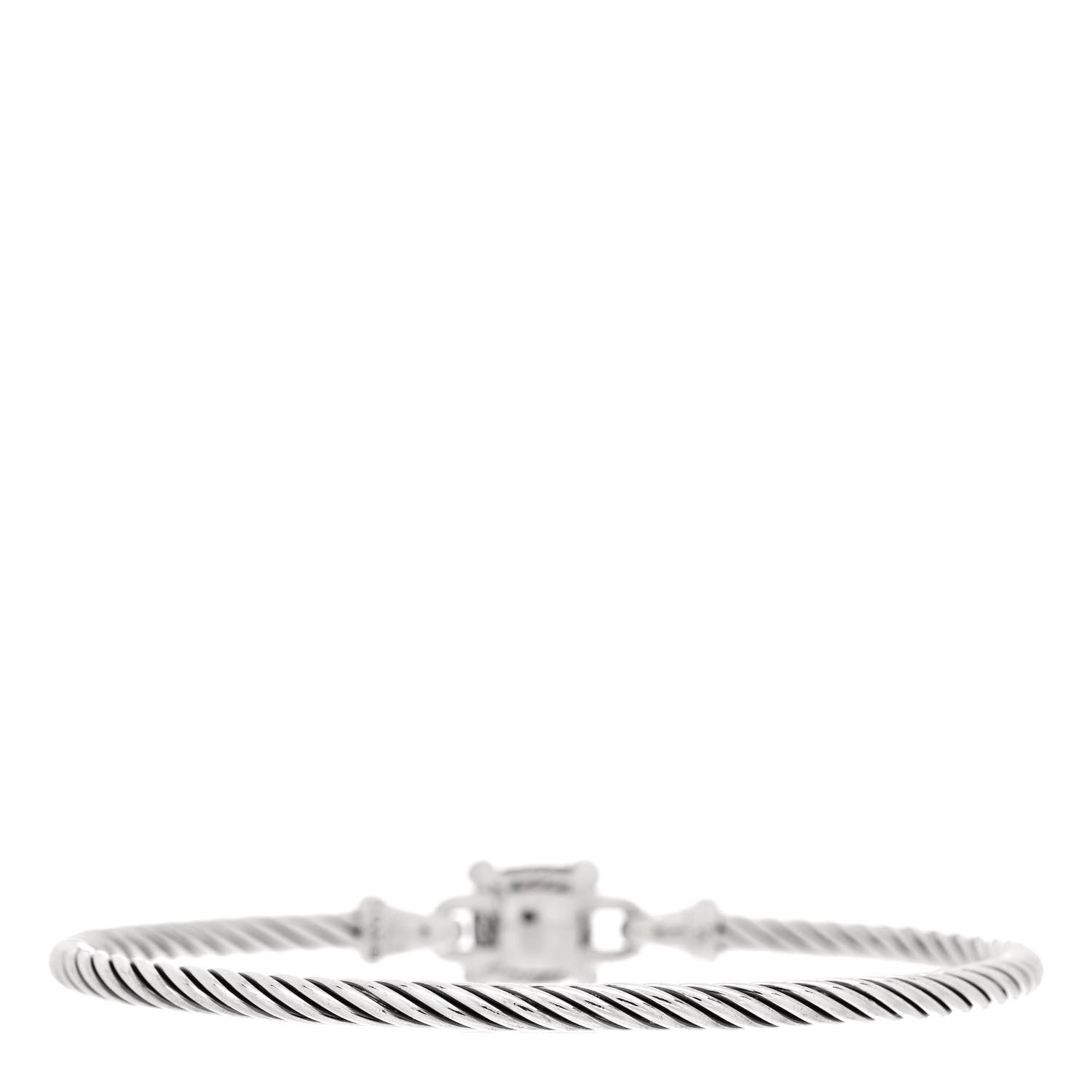 David Yurman Sterling Silver Rhodolite Garnet Diamond 8mm Chatelaine Bracelet 2 of 5