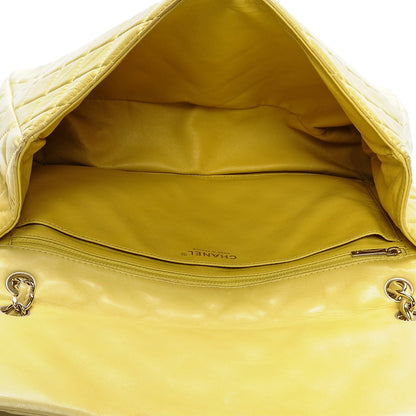 Chanel Lambskin Quilted Maxi Single Flap Yellow 5 of 20