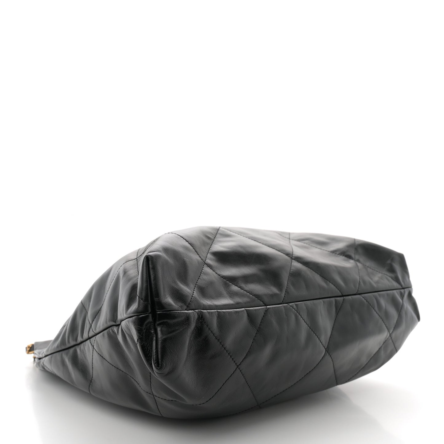 Shiny Calfskin Quilted Chanel 22 Black