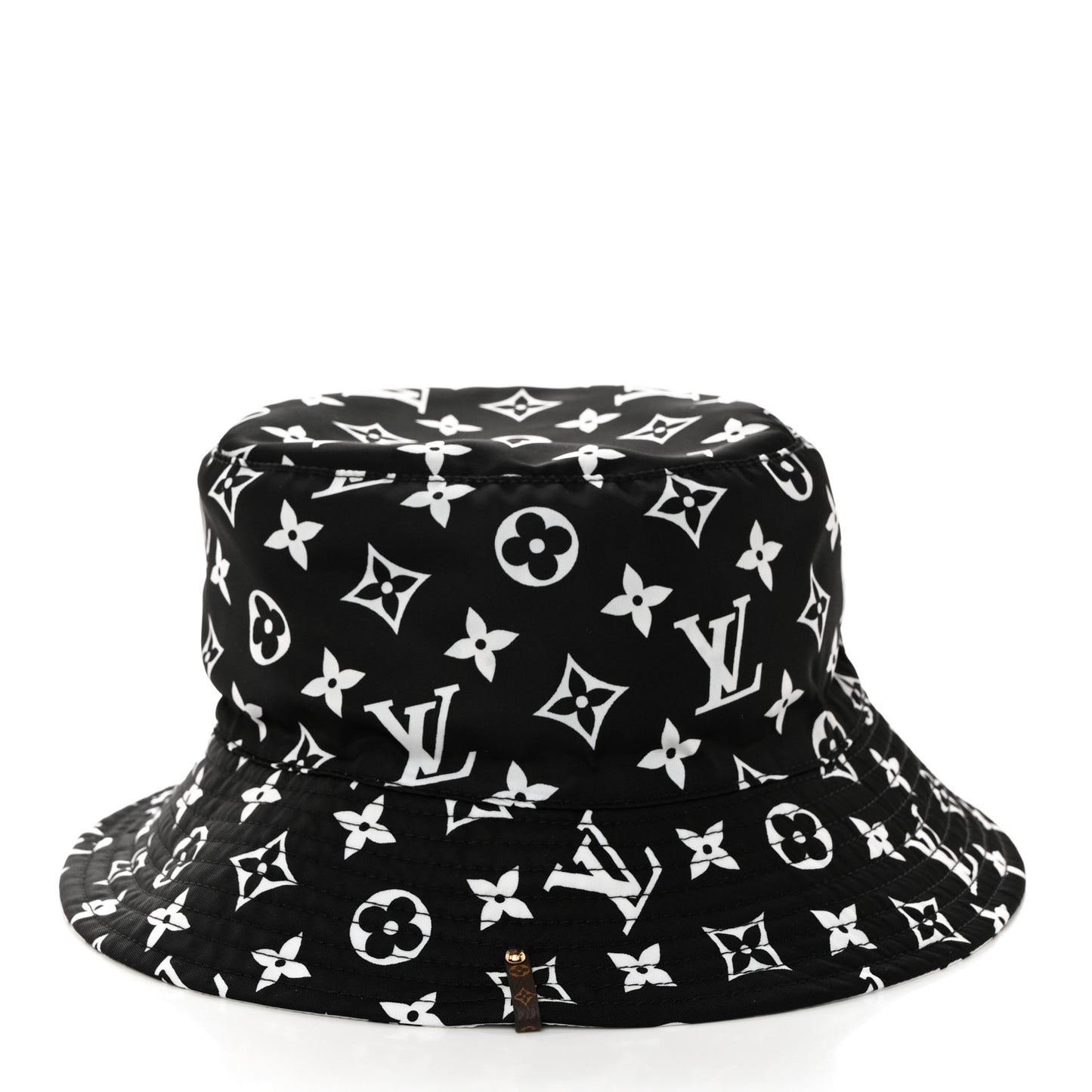 Nylon Monogram Reversible Bob Bucket Hat S Black White