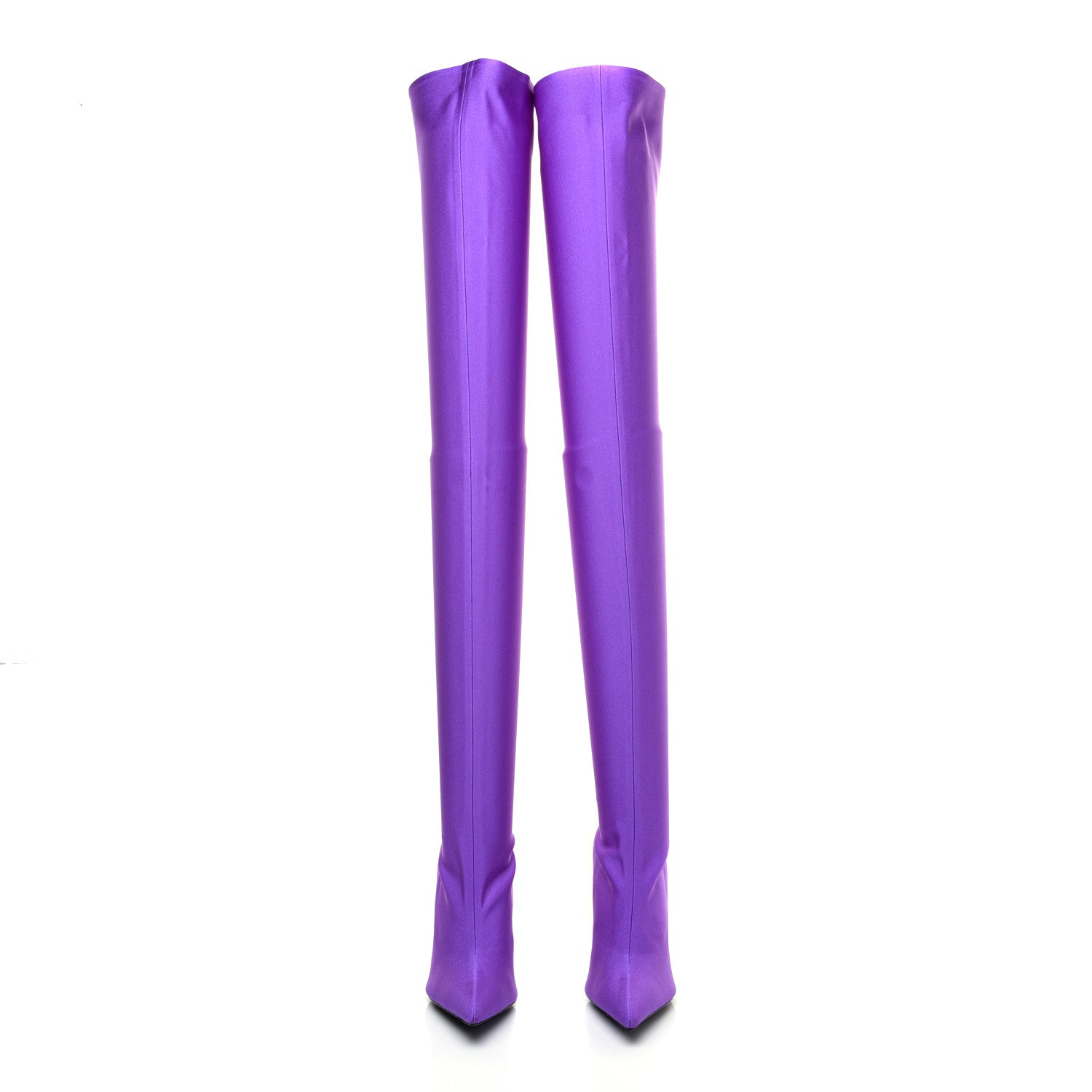 Balenciaga Spandex Pointed Toe Knife Thigh High Boots 36 Violet 2 of 7