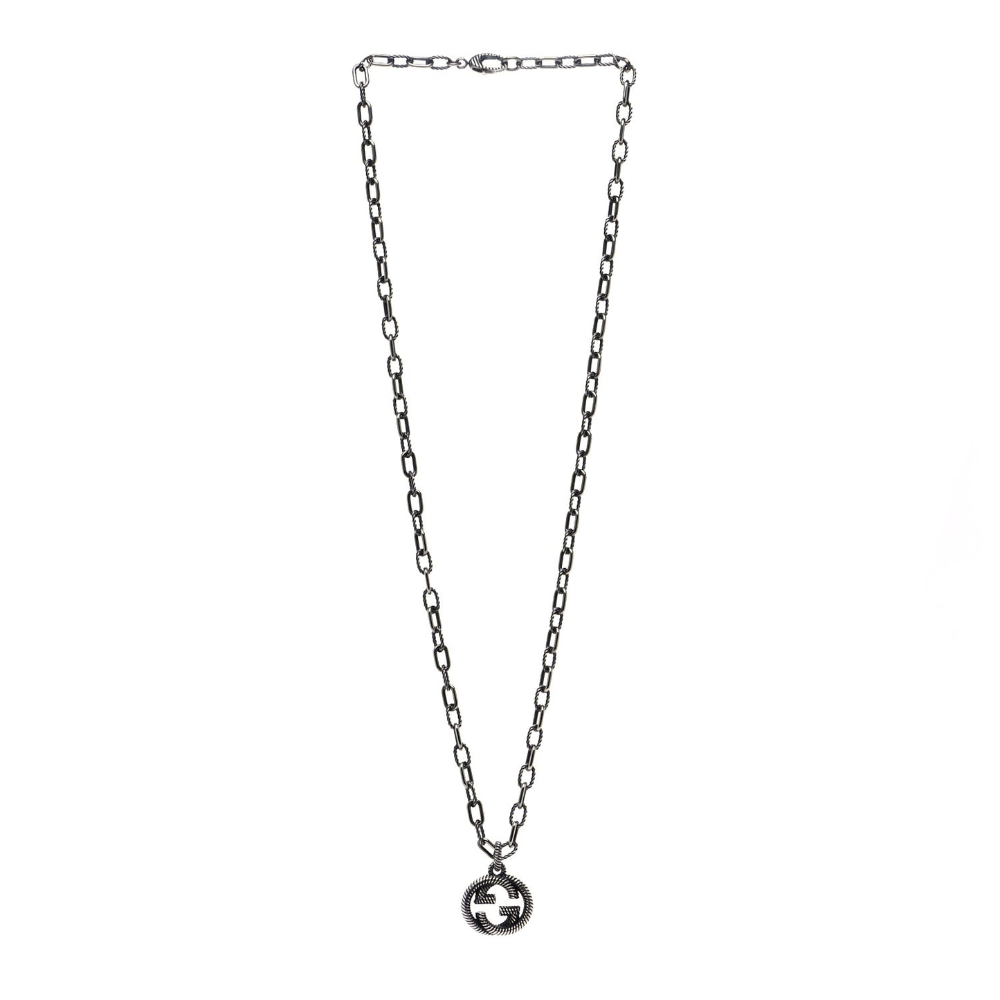 Sterling Silver Small Interlocking G Pendant Necklace