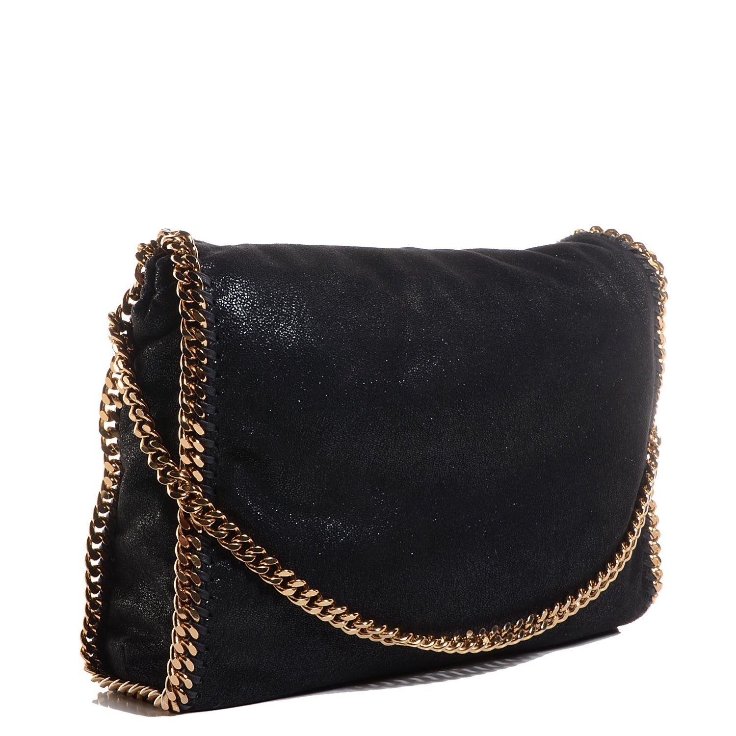 Stella McCartney Shaggy Deer Small Falabella Fold Over Tote Black 3 of 9