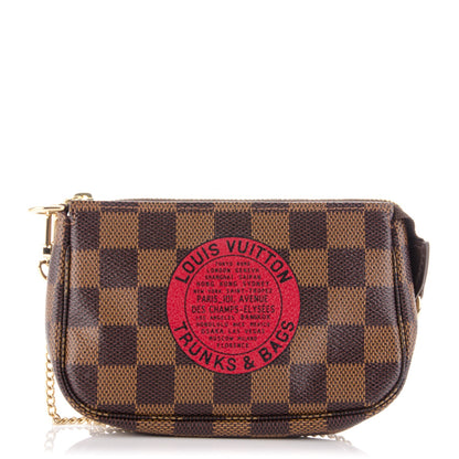 Louis Vuitton Damier Ebene Complice Trunks and Bags Mini Pochette Accessories Red 1 of 7