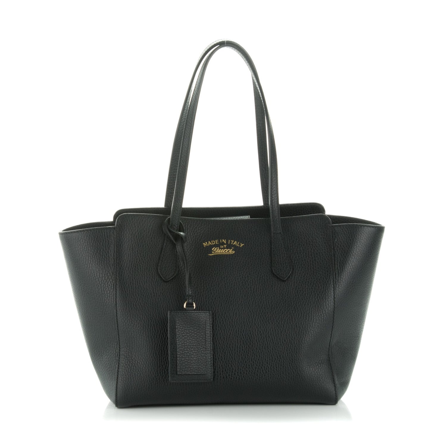 Pebbled Calfskin Small Swing Tote Black
